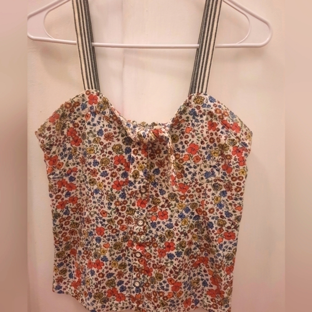 Ditsy floral crop tank